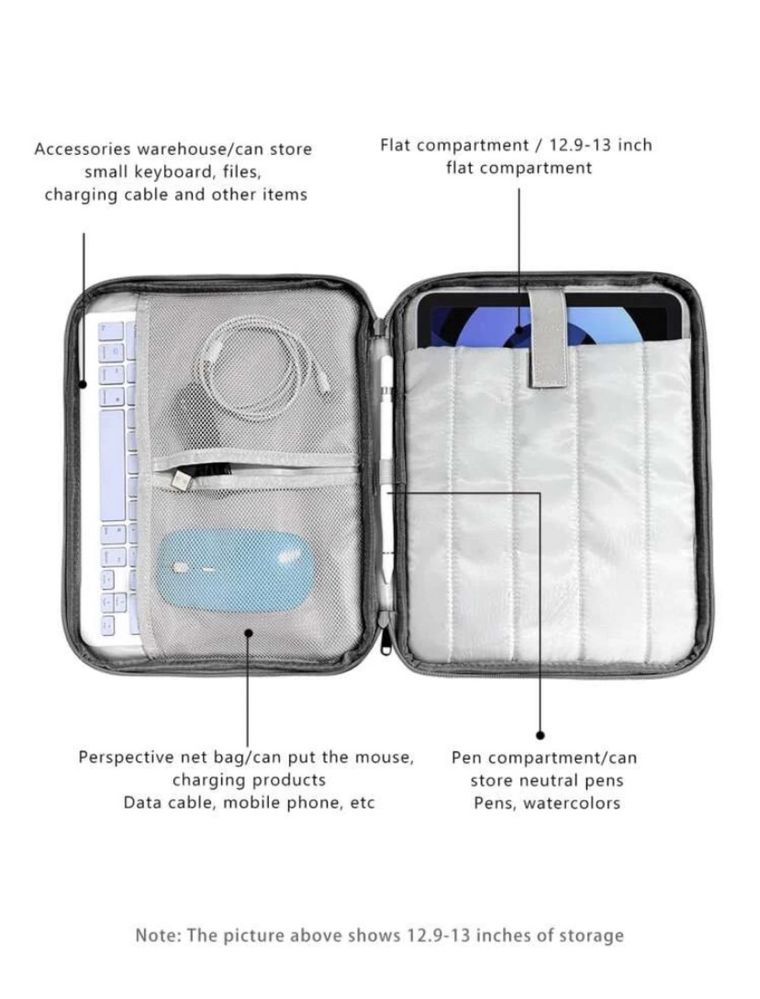 Bolsa para Tablet, Laptop ou Ipad 12 a 12,9 polegadas