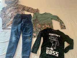 Zestaw rozmiar 140 - bluza+jeansy+2 bluzki Minecraft