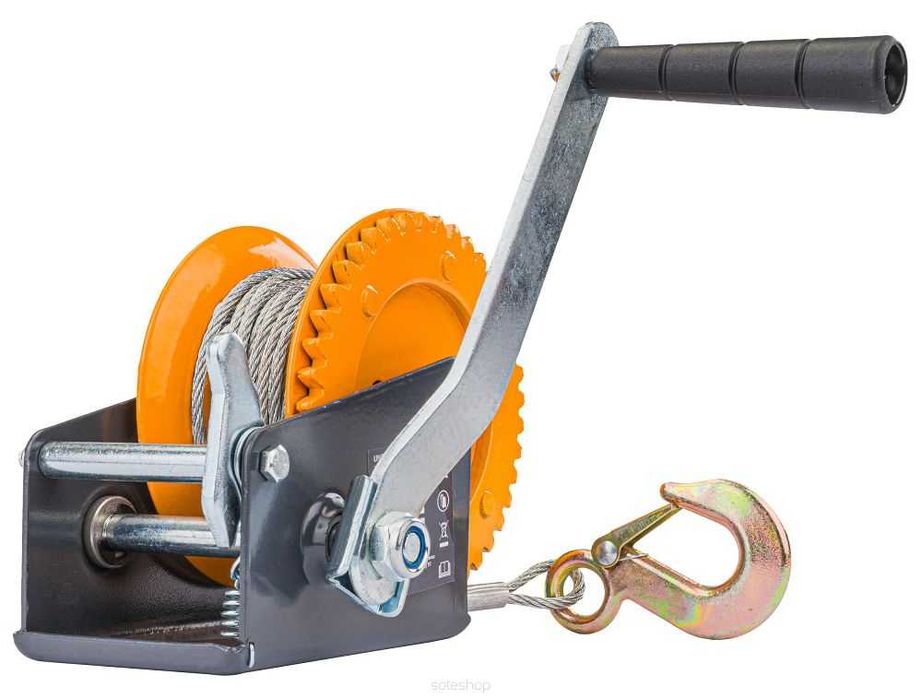 POWERMAT Linowa Wciągarka Wyciągarka Korbowa Ręczna 545kg 10m PM1267
