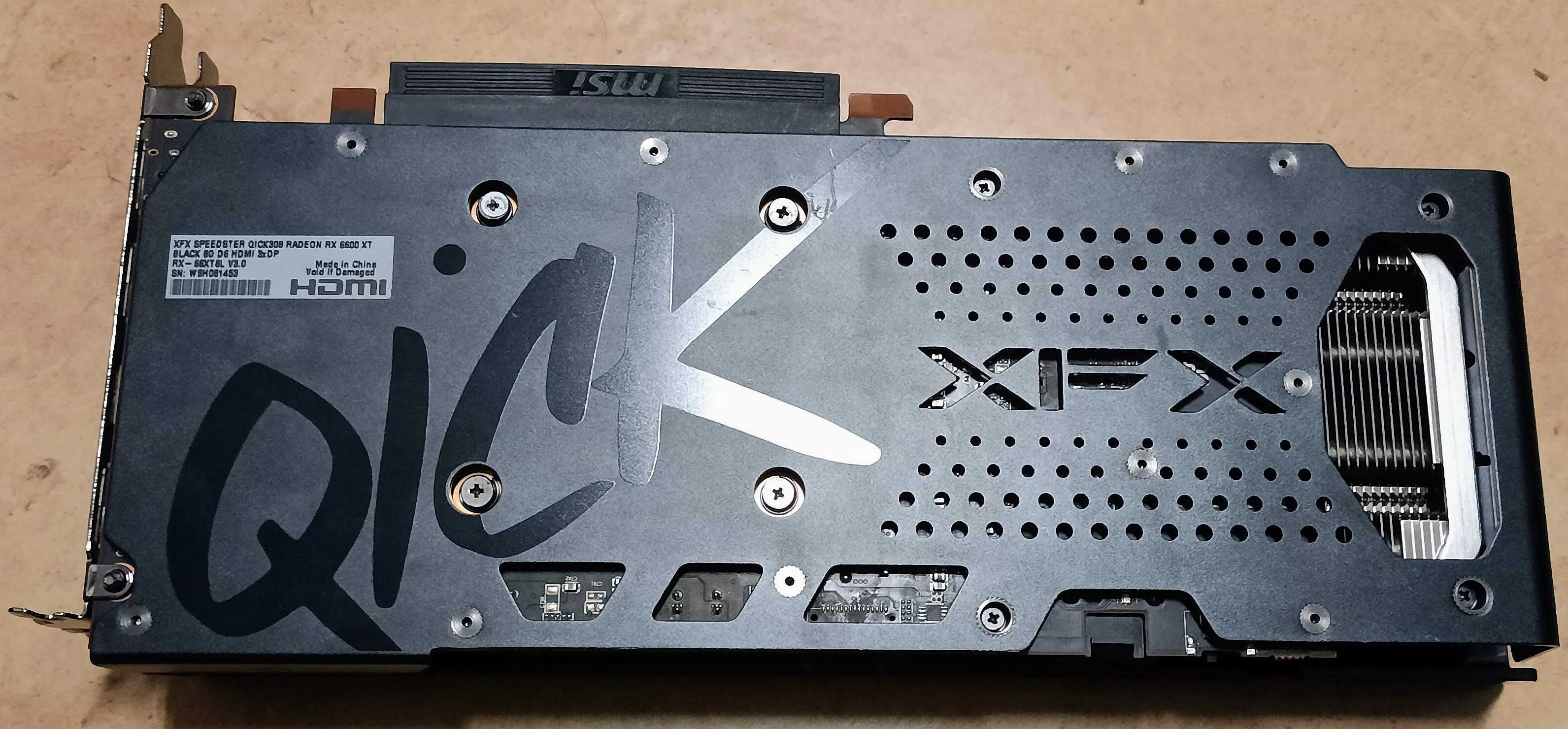 PEÇAS - Placa Gráfica XFX QICK 308 RX 6600 XT 8GB GDDR6