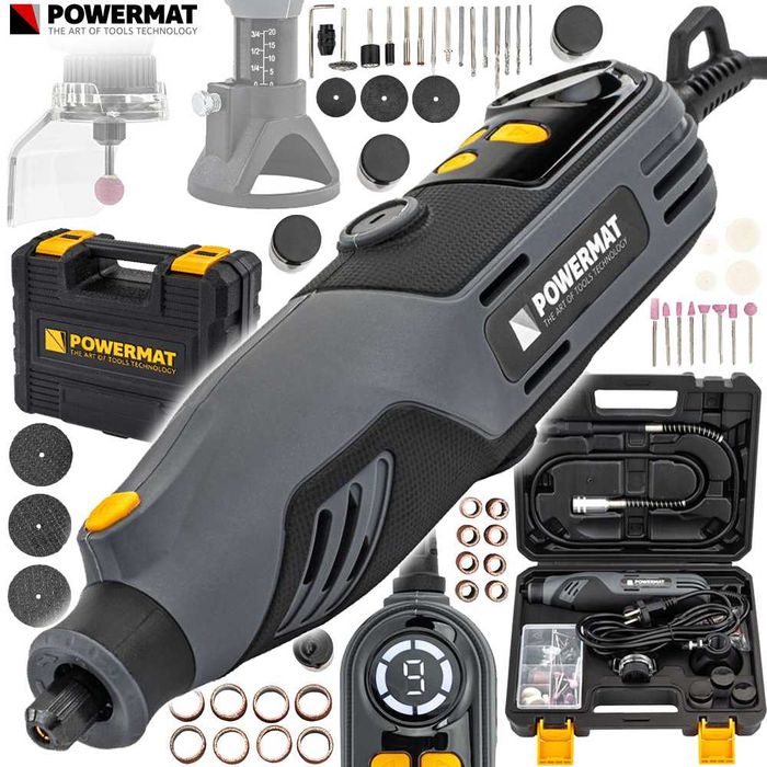 POWERMAT Mini Szlifierka Prosta Trzpieniowa Frezarka LCD PM1356