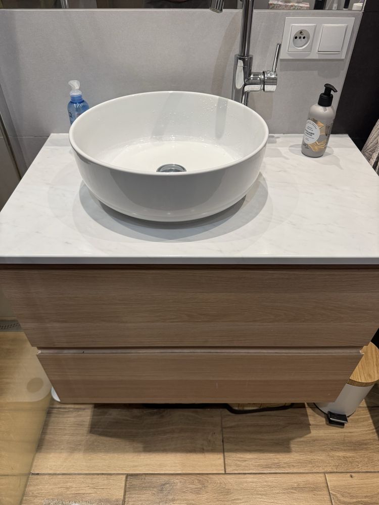 Zestaw Łazienkowy - Szafka IKEA 80cm + Umywalka + Blat + Bateria