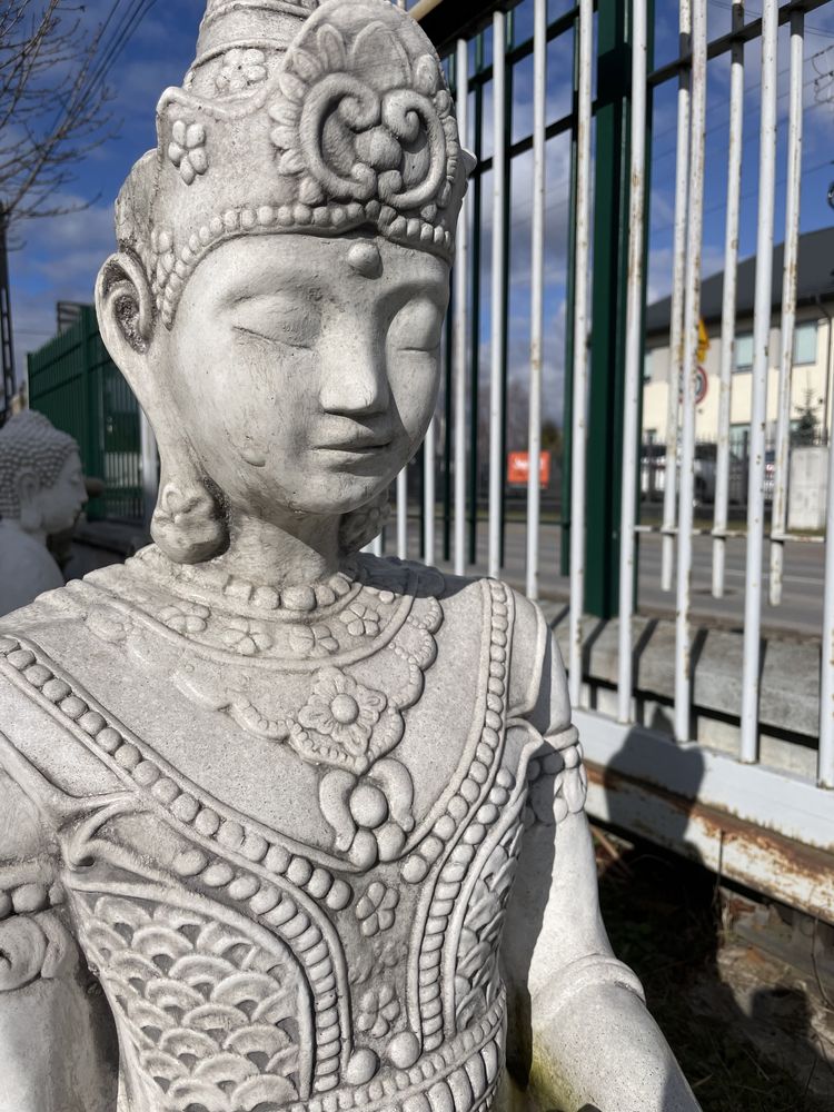 DUŻY BUDDA ZDOBIONY Rzeźba Betonowa Buddha Figurka Ogrodowa Posąg