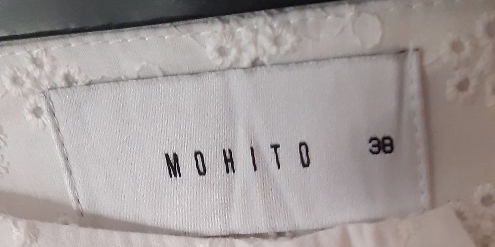Spódnica midi biała falbana haft ażur Mohito roz.M