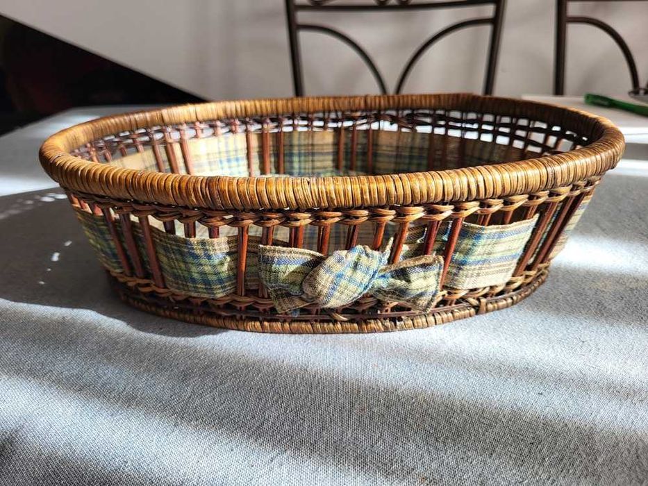 Cesta em Vime e Pano