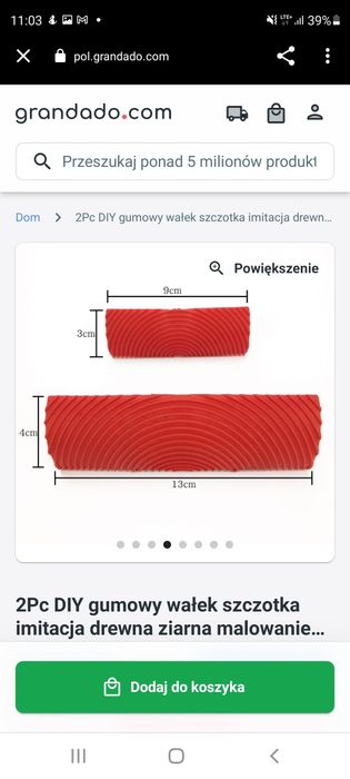 Gumowy wałek szczotka imiacja drewna