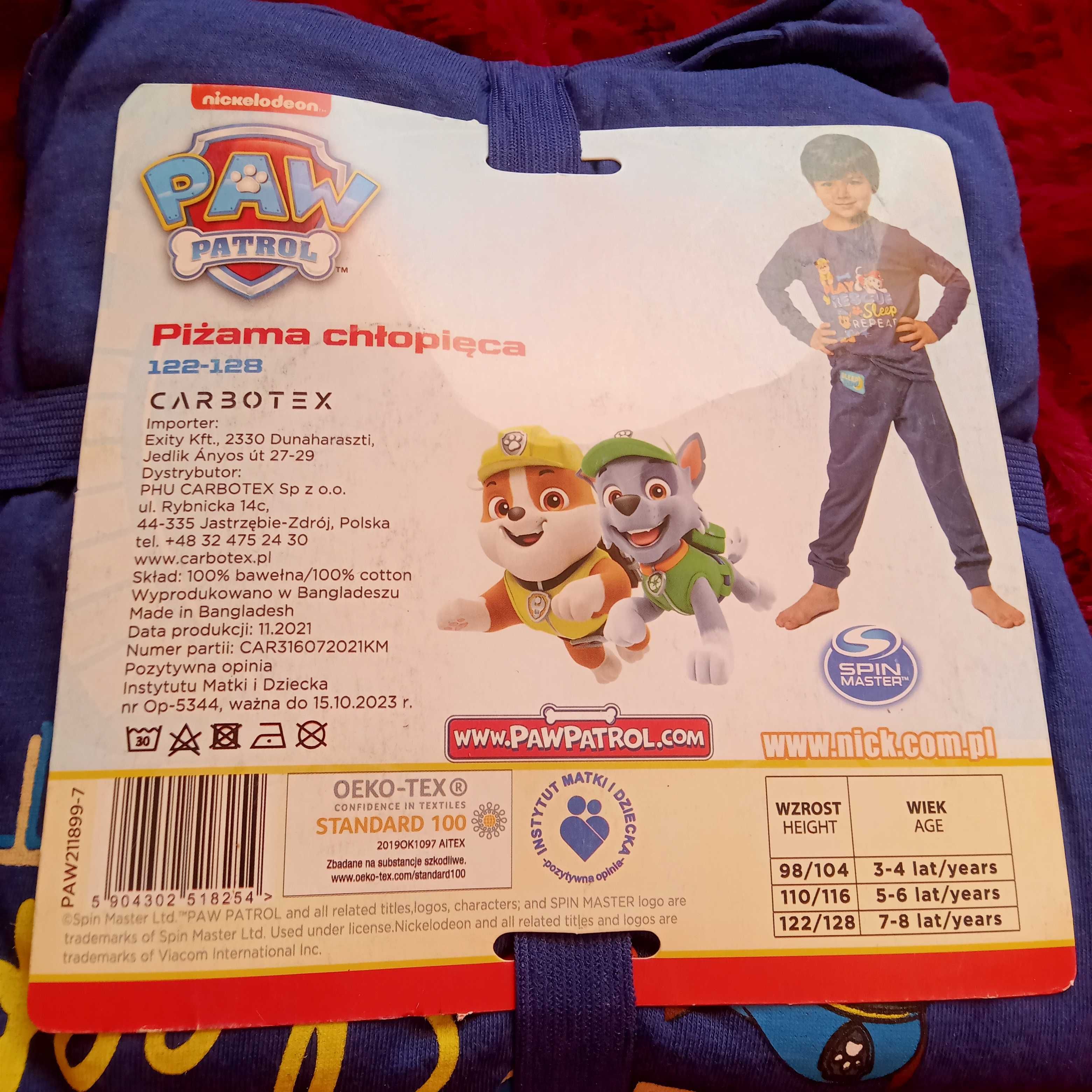 Piżama chłopięca Paw Patrol 122/128