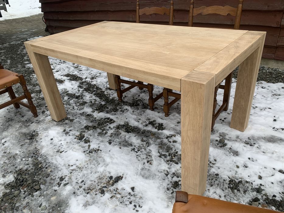 Stół dębowy oczyszczony prosty 160 cm