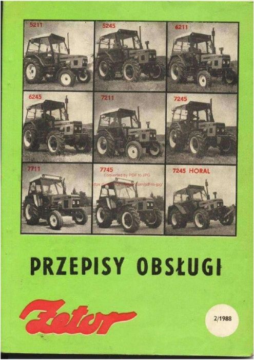 Instrukcja obsługi Zetor od 5211 do 7245