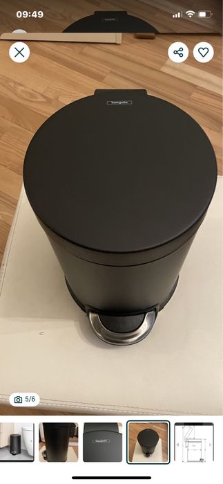 Ведро для ванной Hansgrohe 3л. Черный матовый