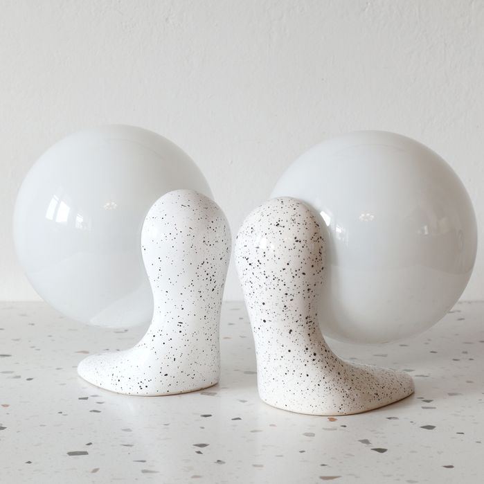 Kinkiety ceramiczne Ł-1 Łaszkiewicz Kościan Łask vintage retro PRL