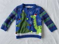 Sweter świąteczny w dinozaury rozmiar 92