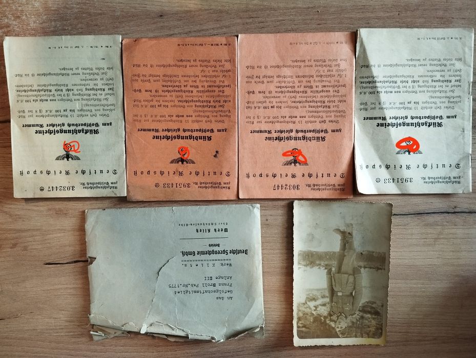 Dokumenty i 4 książeczki oszczędnościowe 3 rzesza