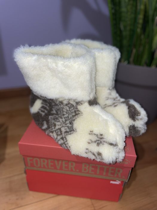 Чуні з ОВЧИНИ на резиновій підошві