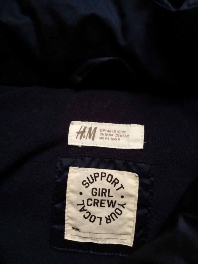 Куртка тёплая для девочки, H&M, 10-11 л, 146см