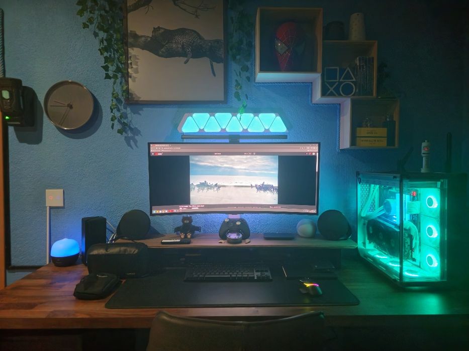 Secretária completa com 2 consolas