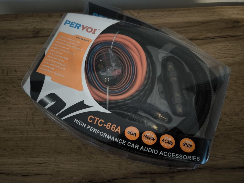 Zestaw kabli montażowych CarAudio wzmacniacz/subwoofer