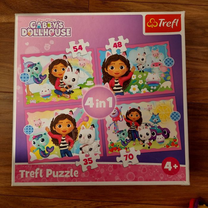 Puzzle Gabi gabby 4w1. Kompletne. Raz ułożone. Niezniszczone