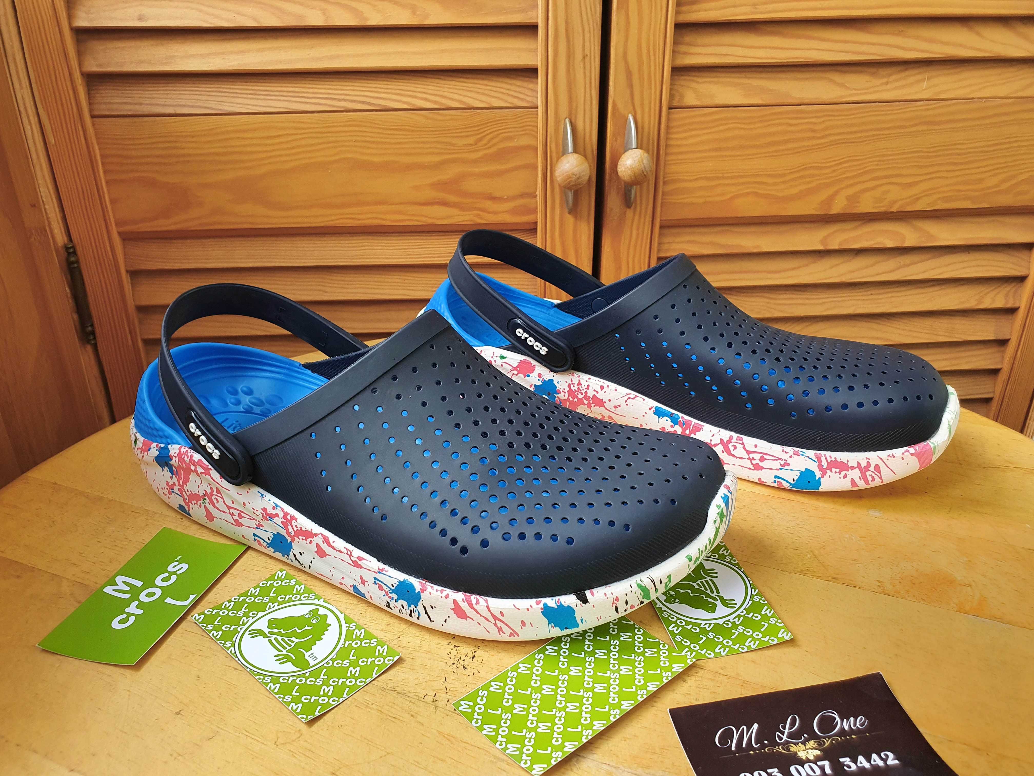 Crocs LiteRide Clog Navy/Whitе кляксы лайтрайд в цвете