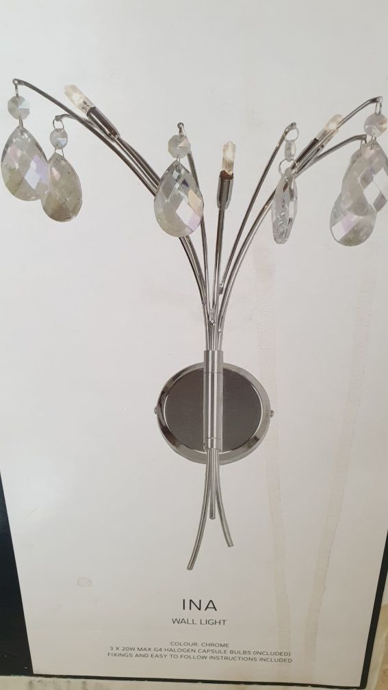 Nowa lampa scienna kinkiet kryształy