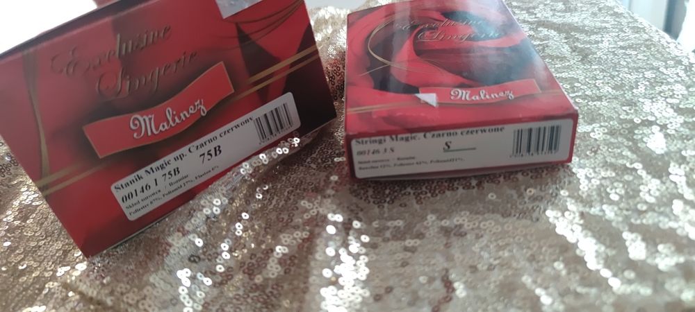 Nowy Komplet Malinez75B stringi biustonosz Intimissimi Calzedonia