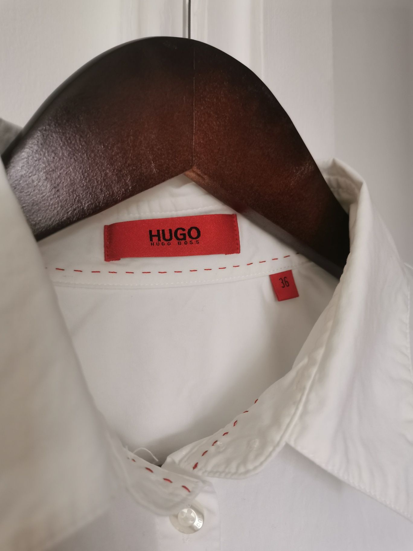 Biała, damska koszula Hugo Boss, 36 S