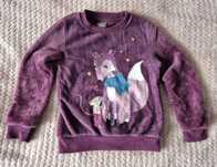 Bluza pluszowa Sweter świąteczny 122 6-7 L lisek śliwkowy typ zara H&M