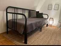 Łóżko  metalowe czarne Ikea Fyresdal leżanka 80-160x200 mat