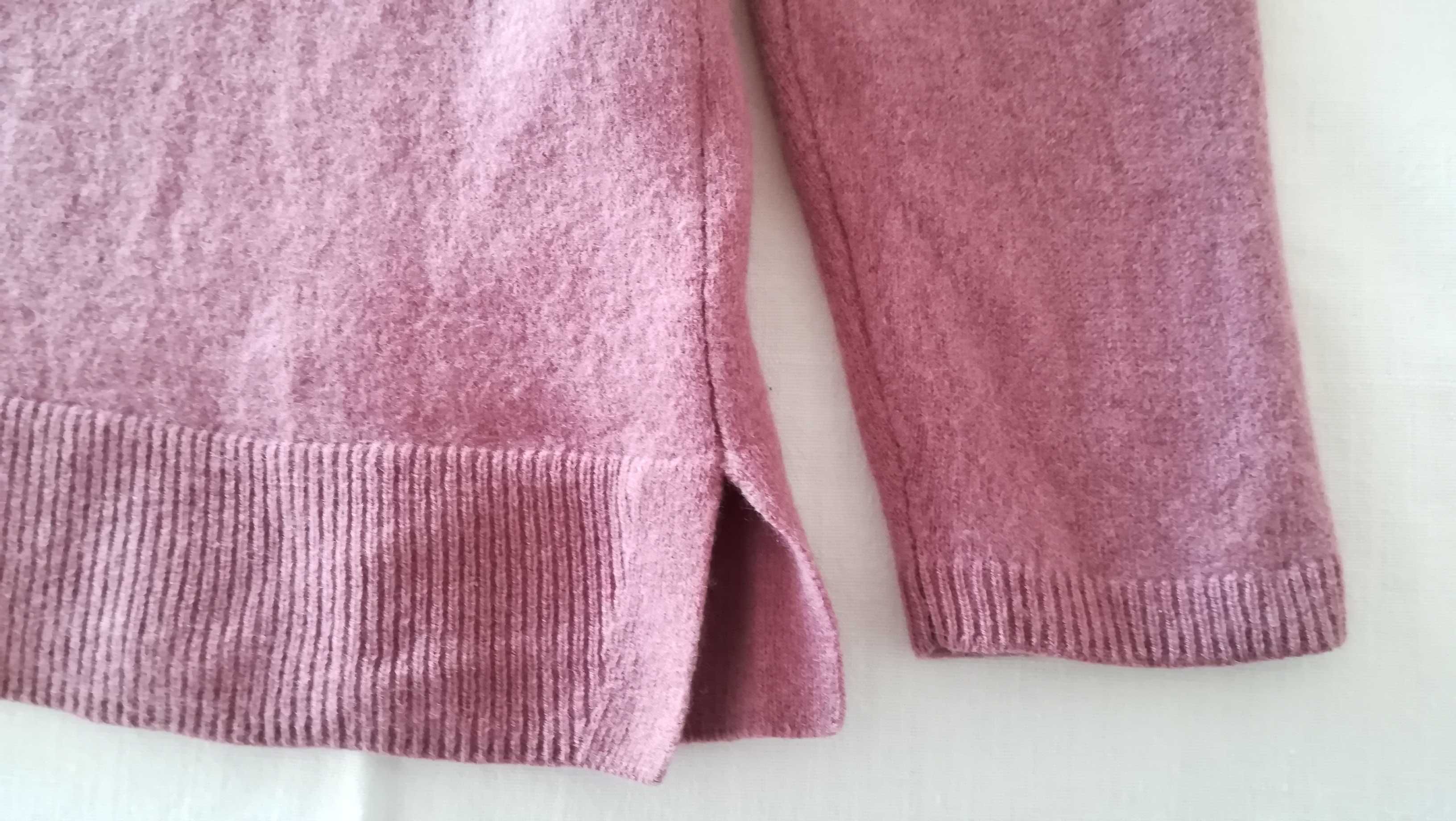 Camisola caxemira lã rosa Massimo Dutti, tamanho XS