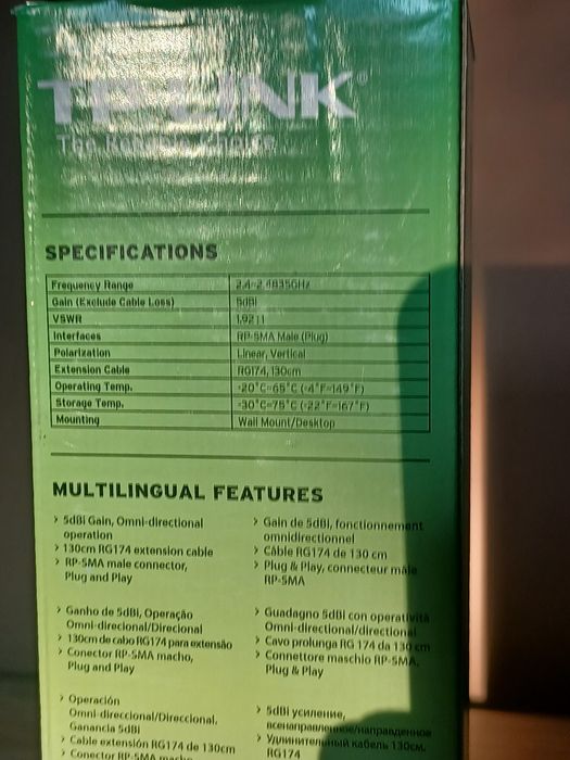 Antena wewnętrzna WiFi TP-Link TL-ANT2405C dookólna Plug and Play