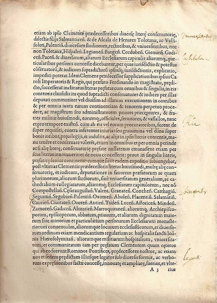 RARA Bula Papal Impressa de 1584