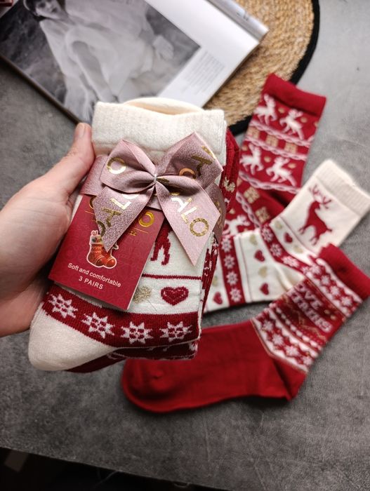 Жіночі кашемірові новорічні шкарпетки, женские новогодние носки
