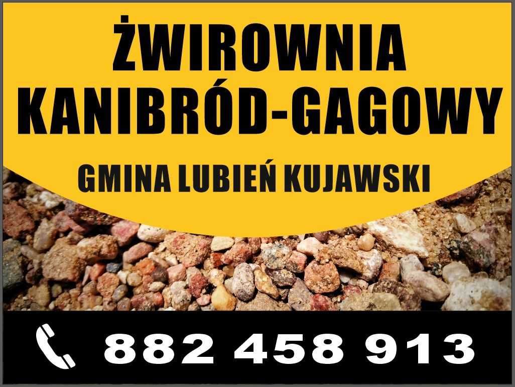 Żwirownia Piasek Pospółka żwir otoczak transport Lubień Kujawski