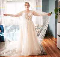 Suknia ślubna plus size rozmiar 44-46
