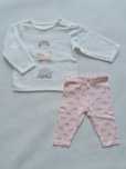 Komplet leggi bluza F&F 68 róż  3-6m zestaw róż slon legginsy