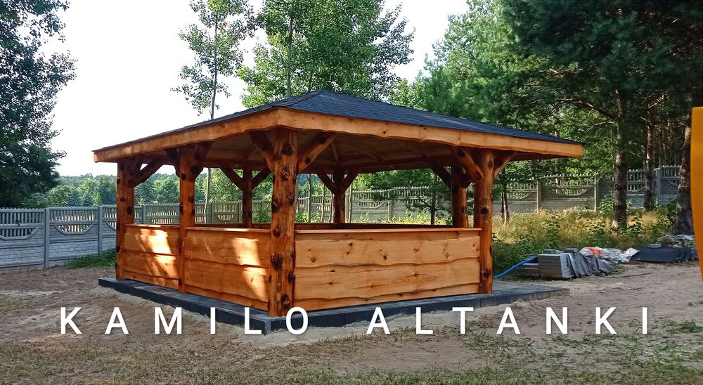 Altanka na grubym balu altana altanki altany ogrodowe