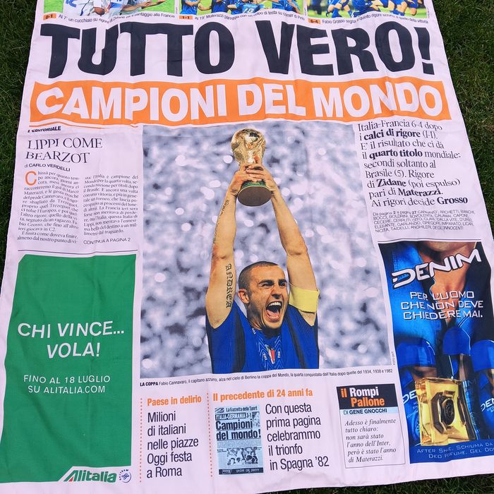 Плакат, постер з тканини. Італія чемпіон світу 2006 р. Футбол