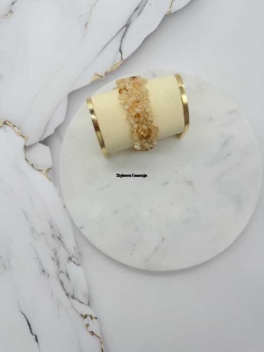 Cytryn - przeplatana bransoletka z kamieni naturalnych