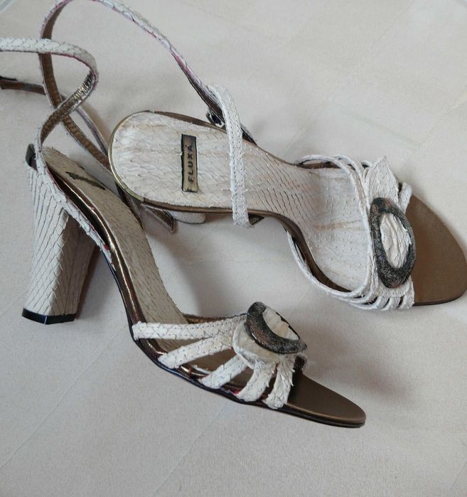 sandały Fluxa 37, buty 37, cream, ecru, beż, wąż
