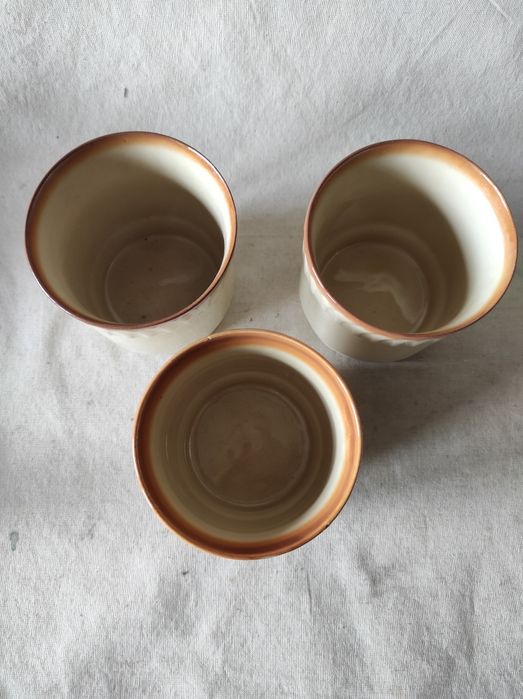 Kubki barowe porcelit Tułowice 3 sztuki okres PRL