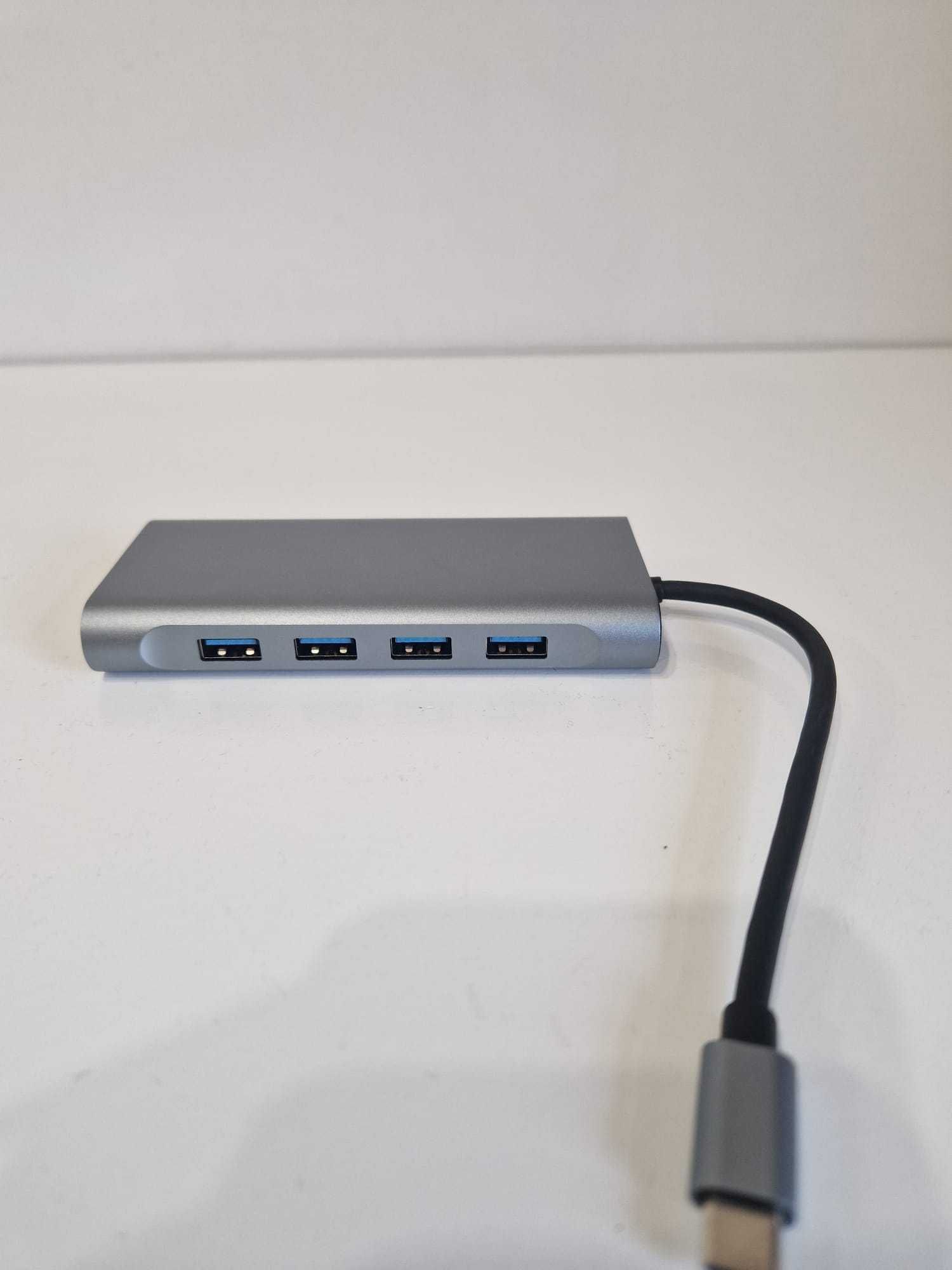 Stacja Dokująca USB C 11w1 Adapter HDMI Gigabit Ethernet RJ45 Jack SD
