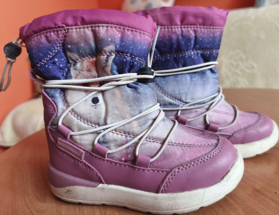 Buty zimowe śniegowce dla dziewczynki r24