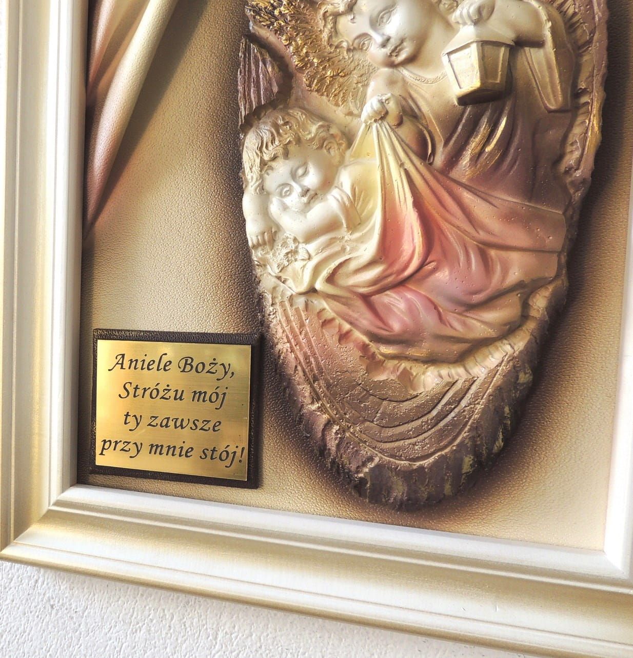 Obraz z aniołem stróżem na pamiątkę chrztu świętego + dedykacja