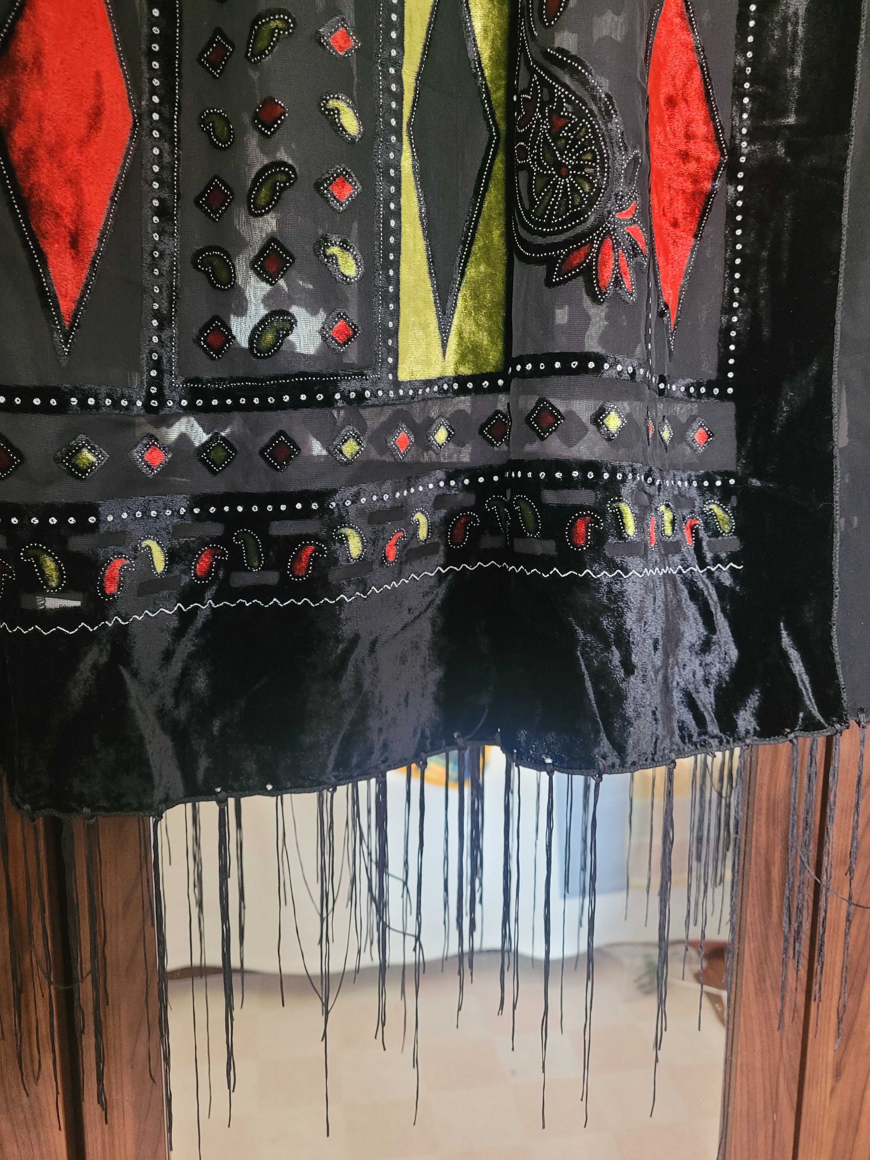 Echarpe  em organza com veludo