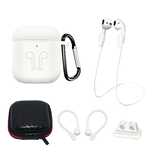 Zestaw silikonowe etui AirPods 2 / AirPods 1 + futerał / zaczep na uch