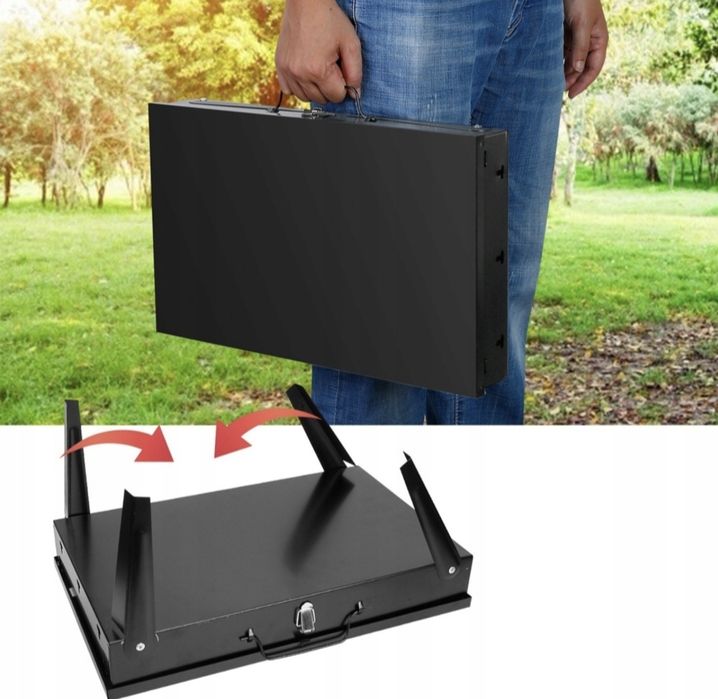 GRILL TURYSTYCZNY węglowy przenośnyogrodowy kempingowy walizka XL