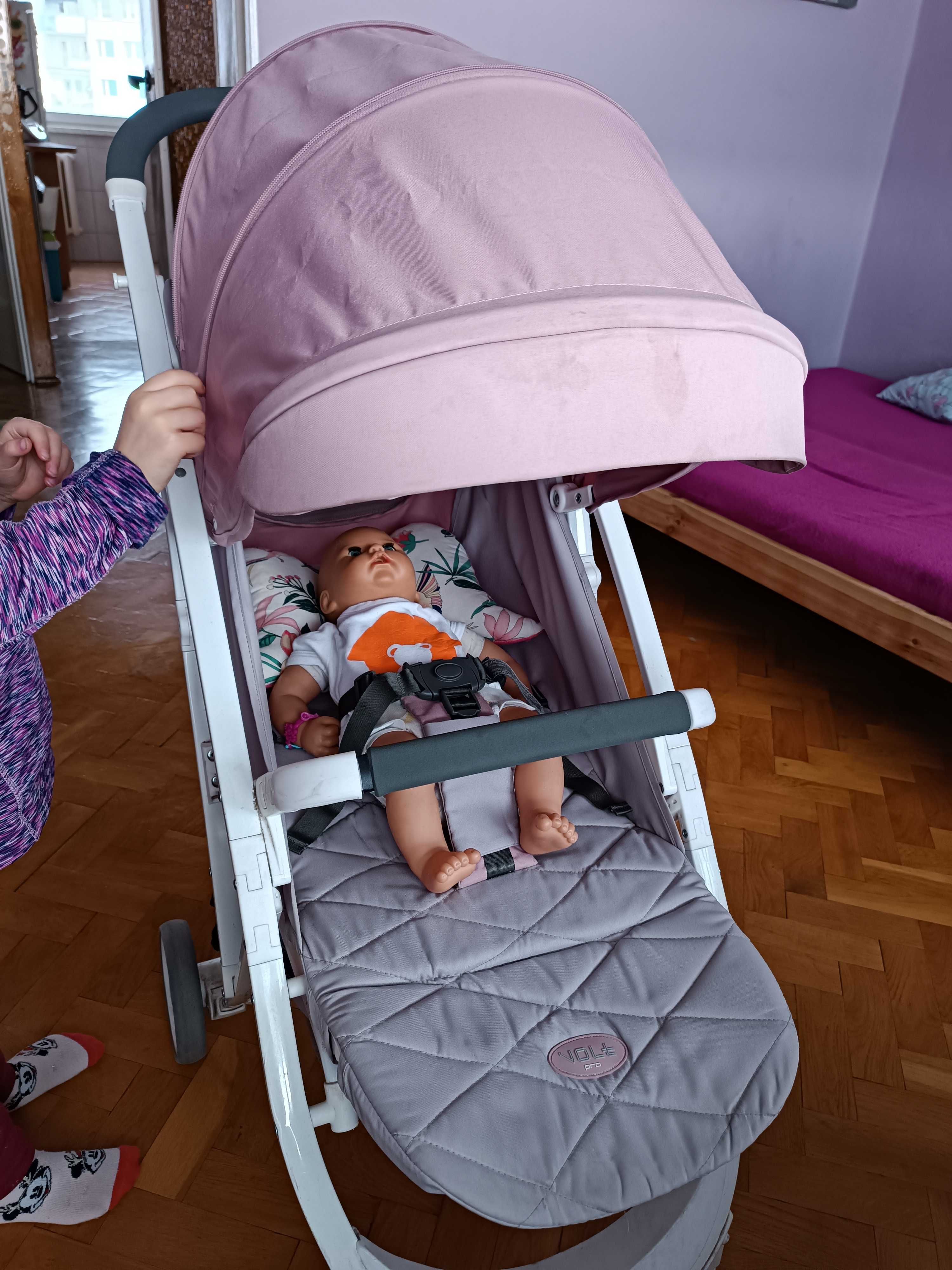 Wózek Spacerowy Euro-Cart VOLT PRO Lekki do 25kg różowy