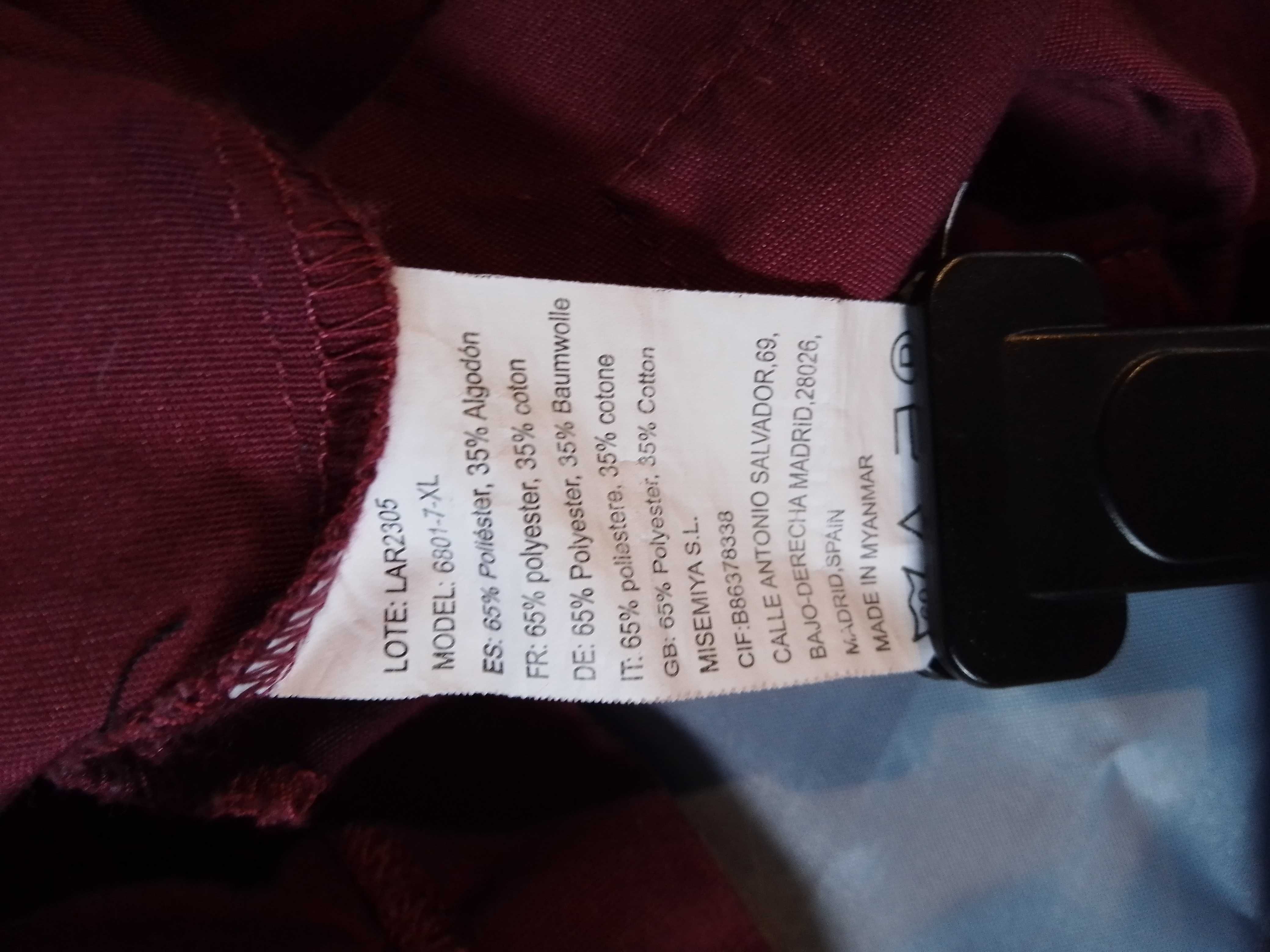 Bluza medyczna burgundowa męska xl