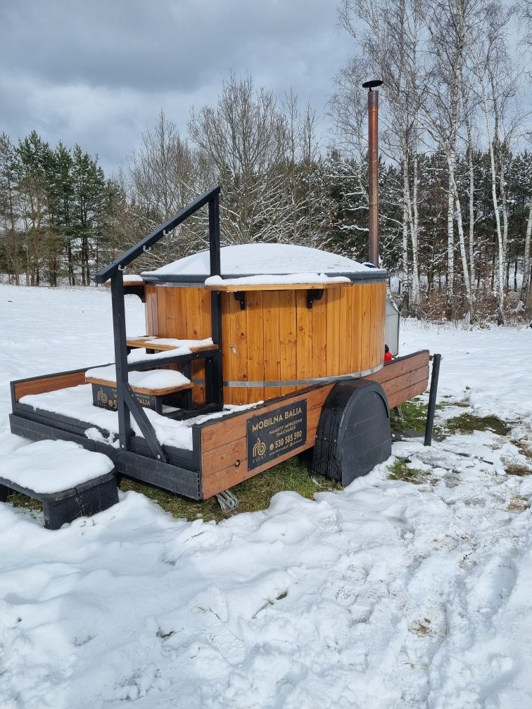 Mobilna balia z jacuzzi wynajem, ruska bania, mobilna sauna