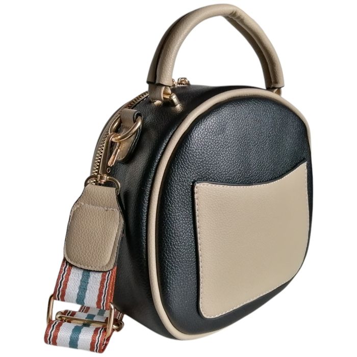 Czarny Kuferek Damski, Mała Torebka Damska Na Ramię z Miśkiem